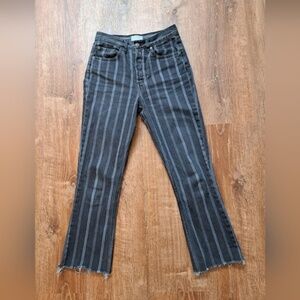 Boyish the Darcy Striped Crop Flare Jeans